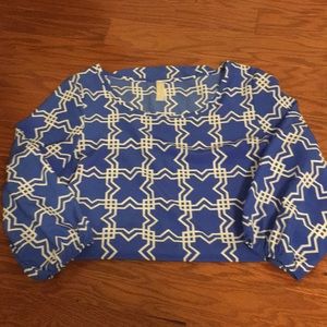 Vibrant Blue and White Boutique Top